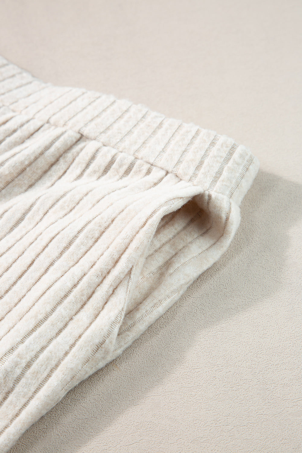 Ribbed Knit V Neck Slouchy Two-piece Outfit