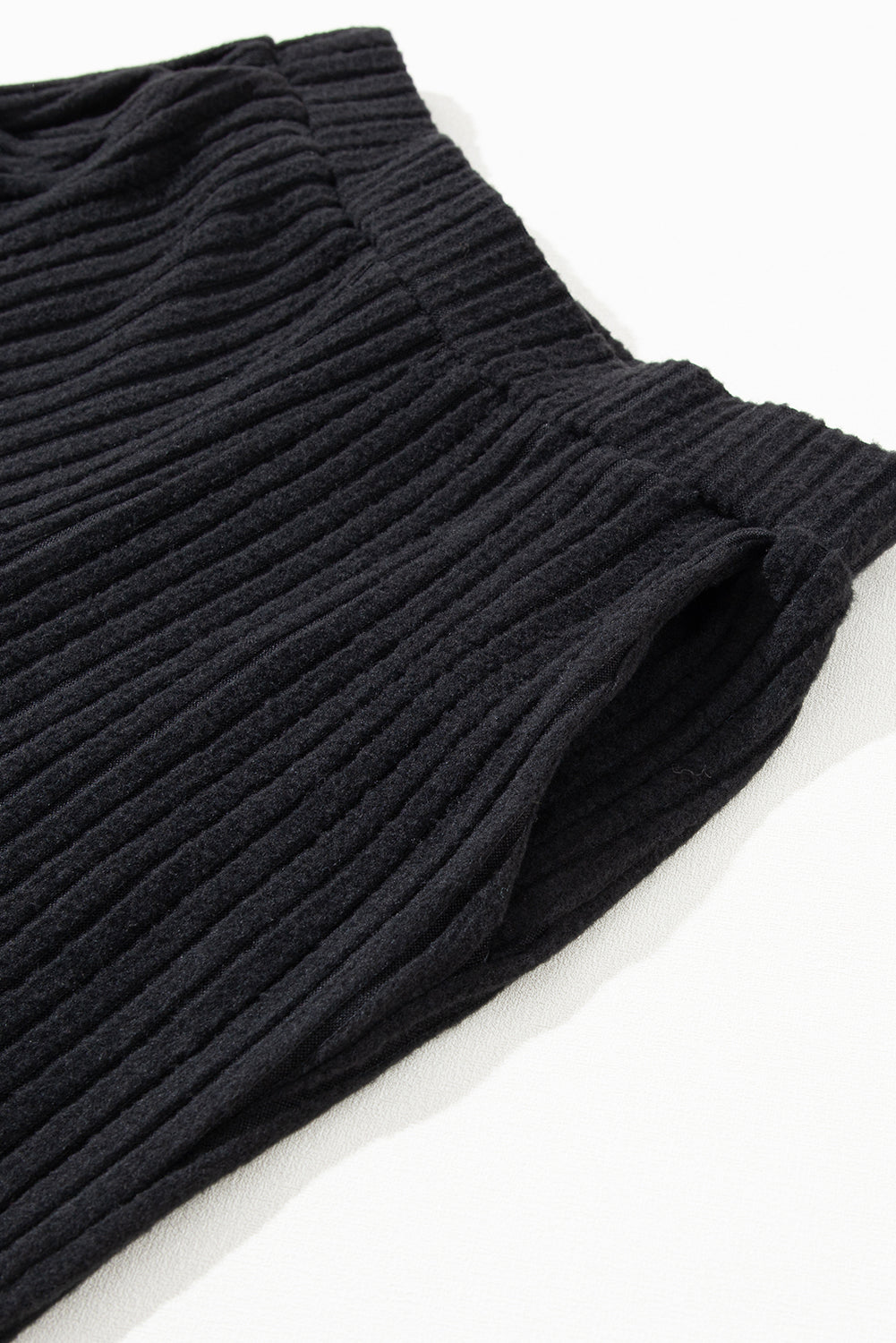 Ribbed Knit V Neck Slouchy Two-piece Outfit