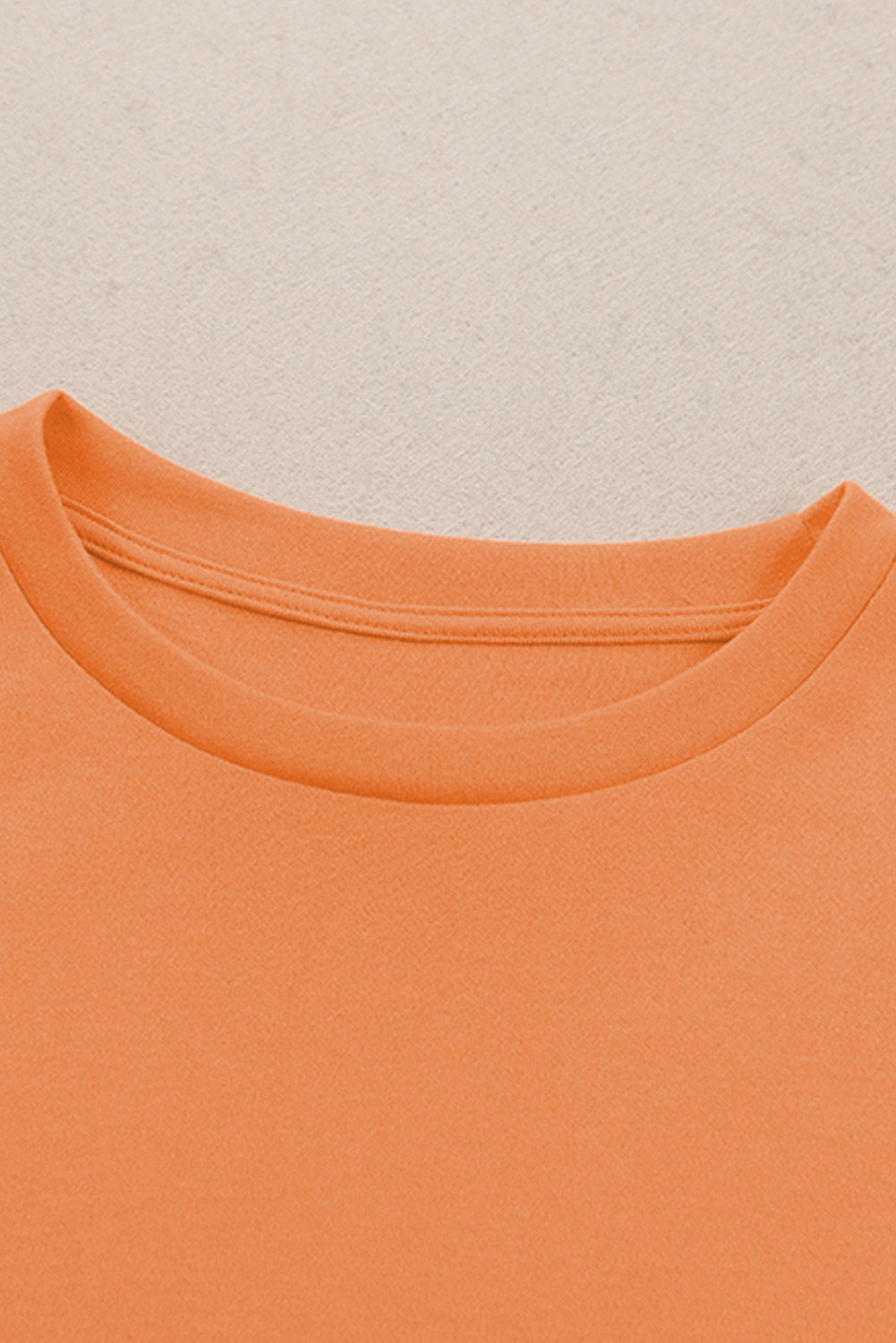 Gray Plain Crew Neck Long Sleeve Top