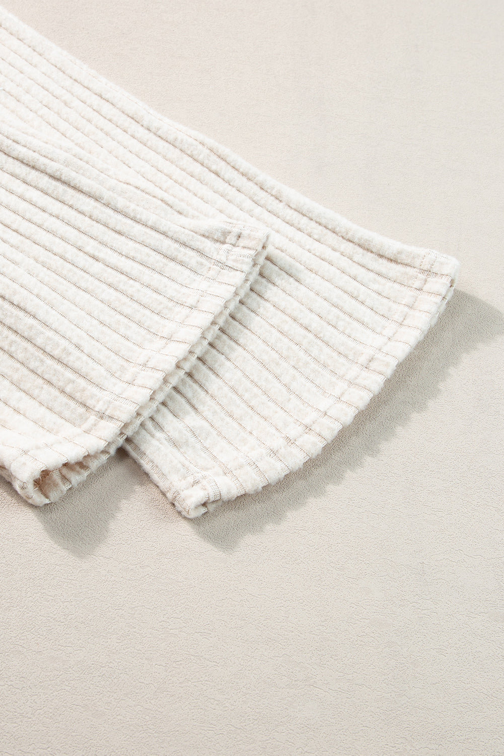Ribbed Knit V Neck Slouchy Two-piece Outfit