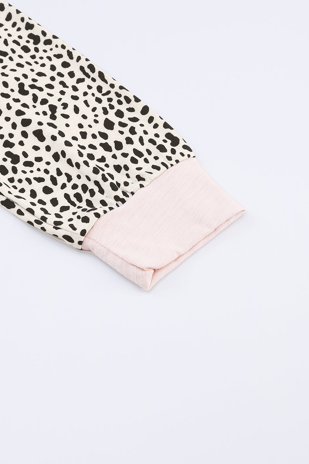 Apricot Animal Spotted Print Round Neck Long Sleeve Top