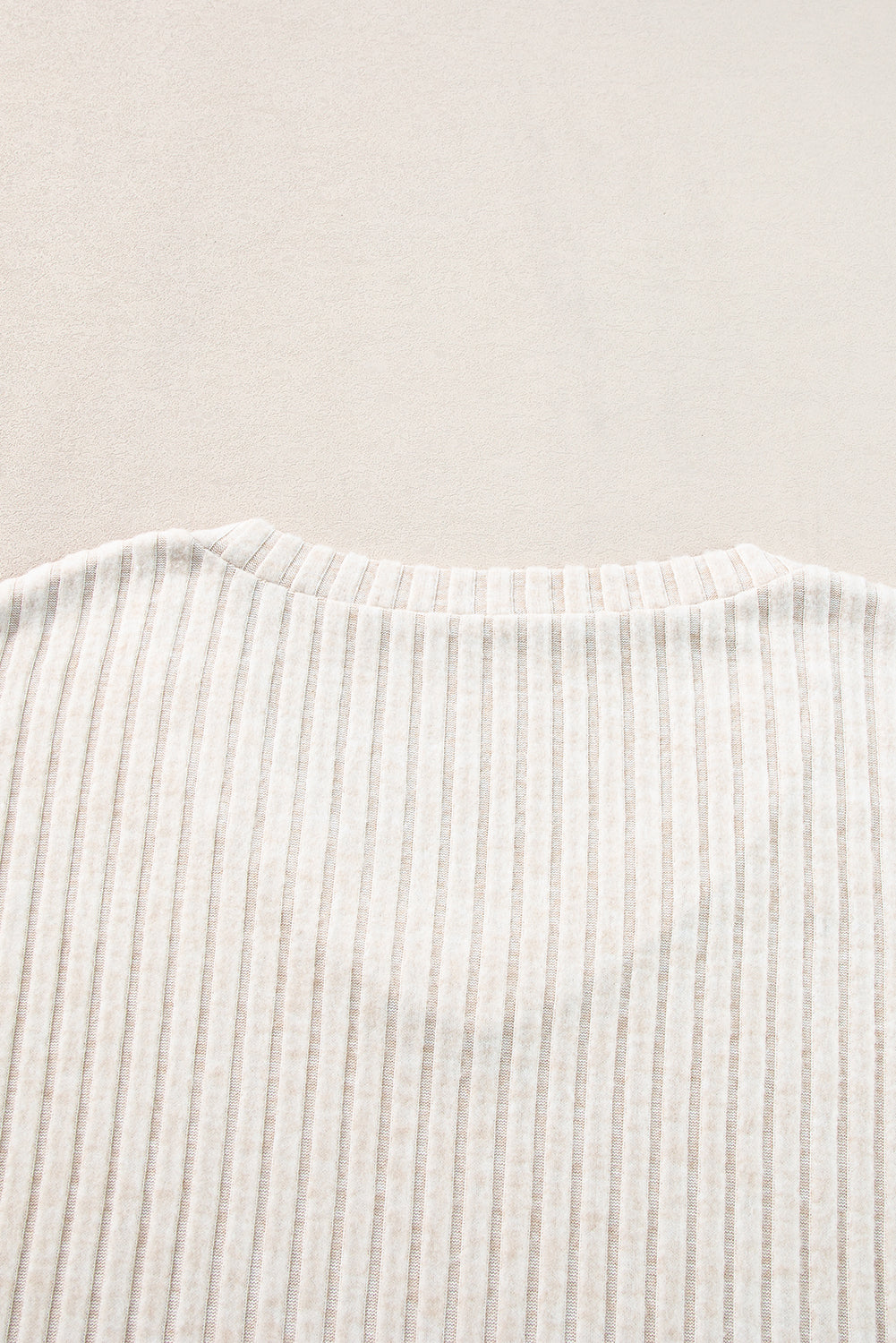 Ribbed Knit V Neck Slouchy Two-piece Outfit