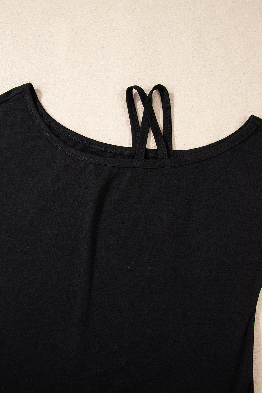 Asymmetric Criss Cross One Shoulder T Shirt