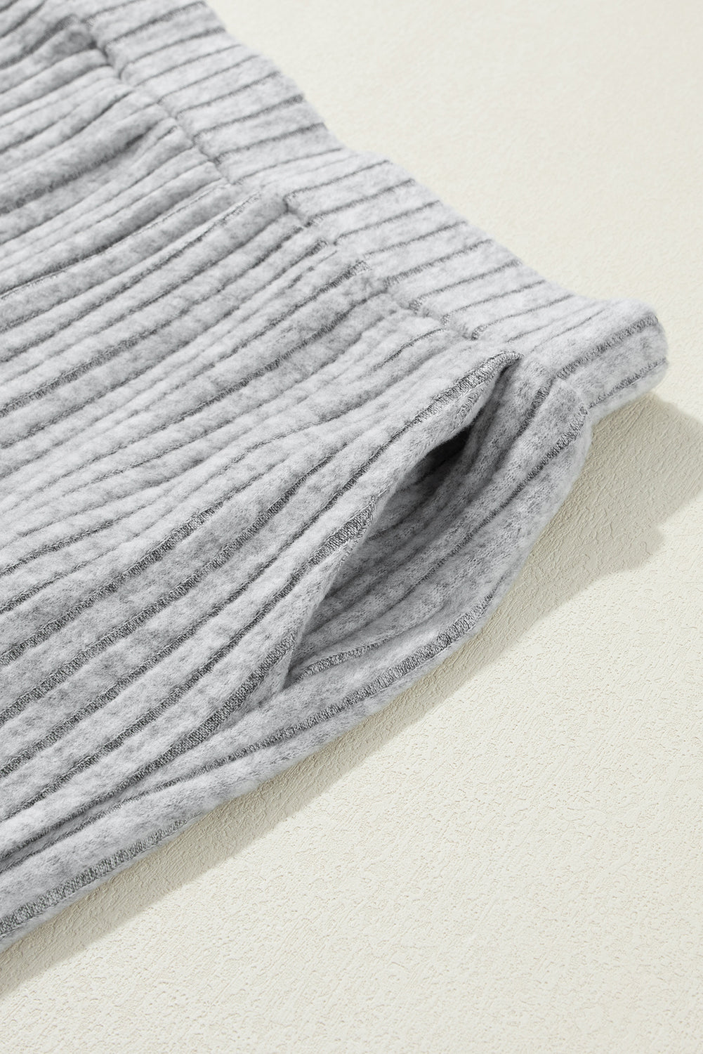 Ribbed Knit V Neck Slouchy Two-piece Outfit