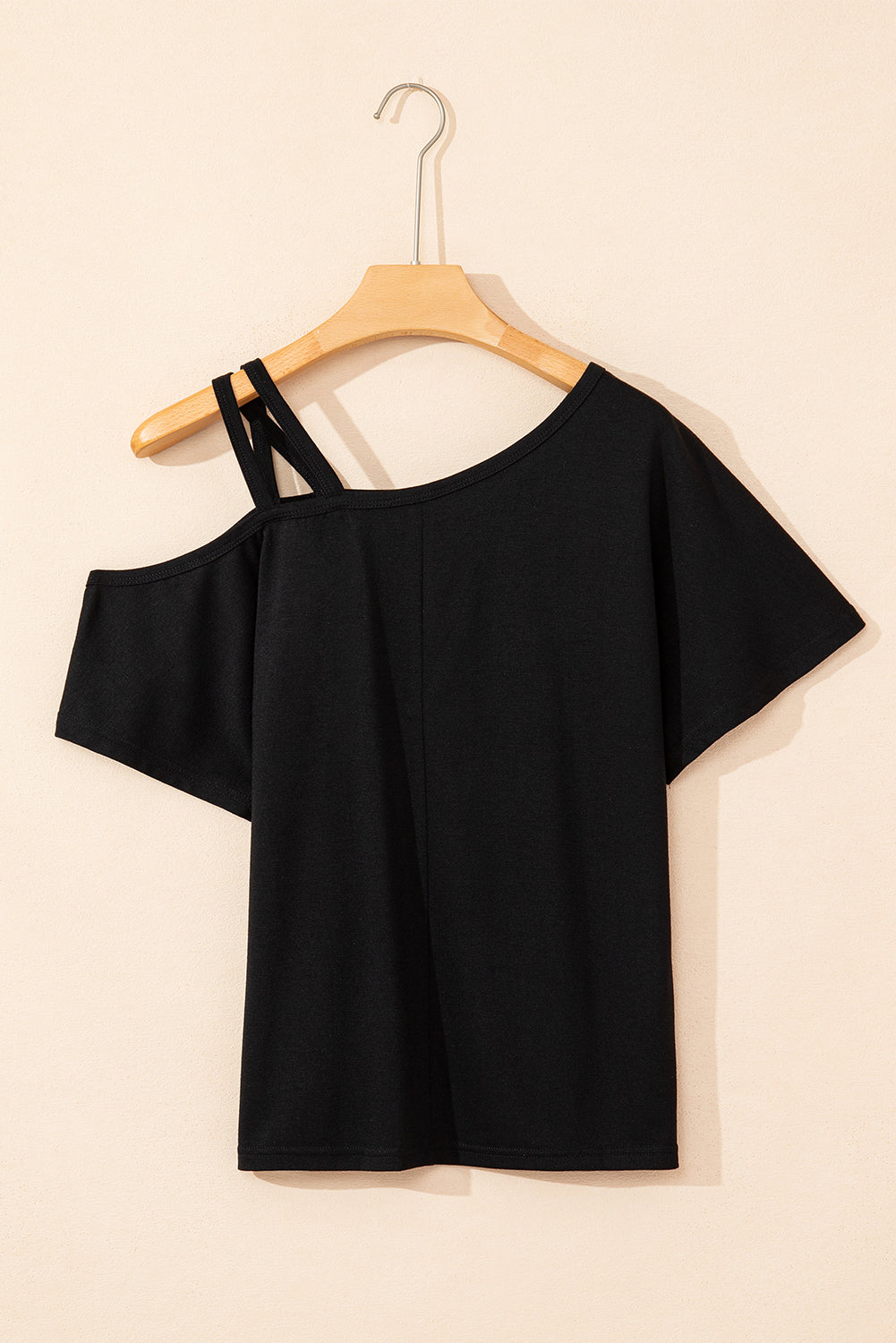 Asymmetric Criss Cross One Shoulder T Shirt