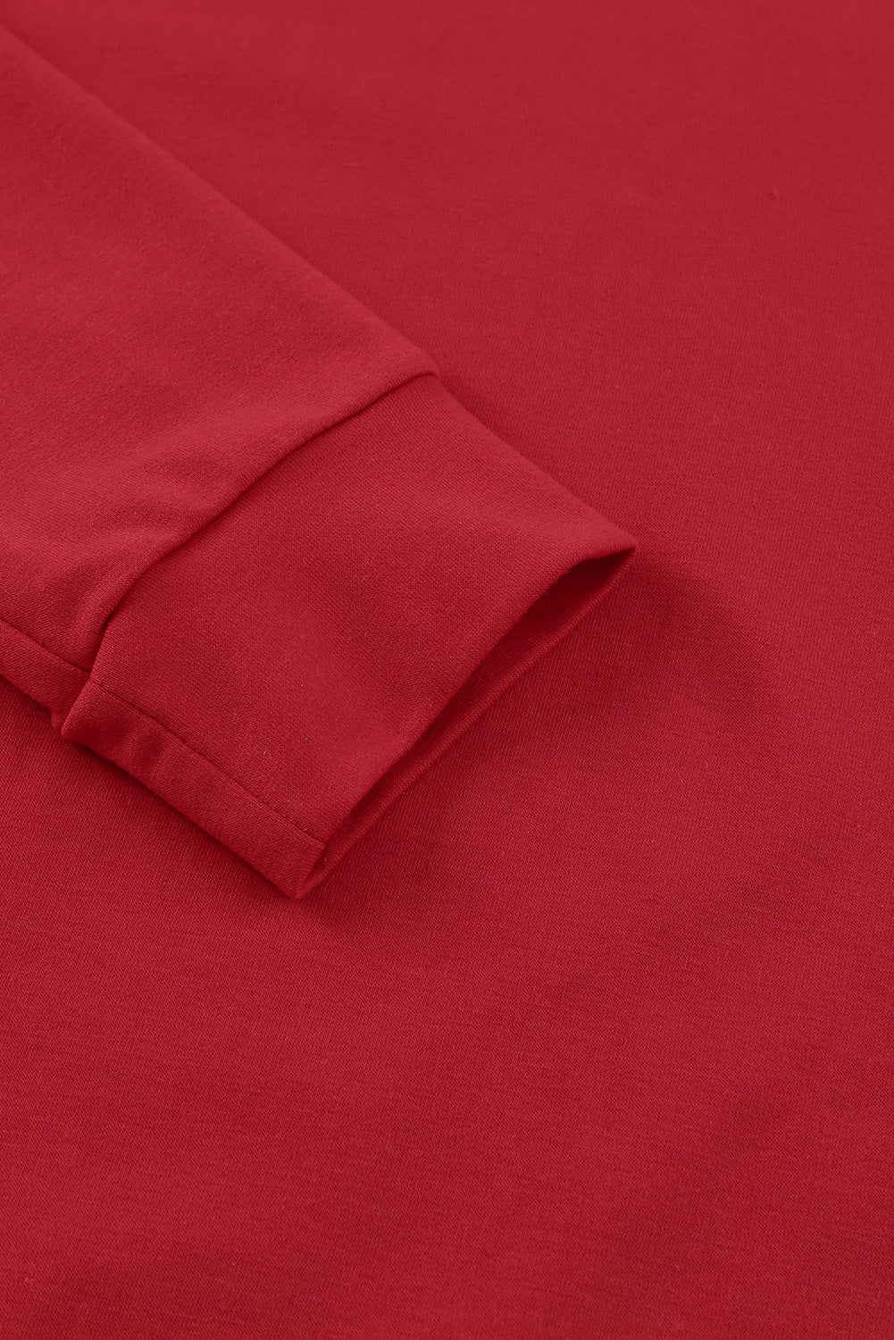 Fiery Red Solid Round Neck Raglan Sleeve Sweatshirt