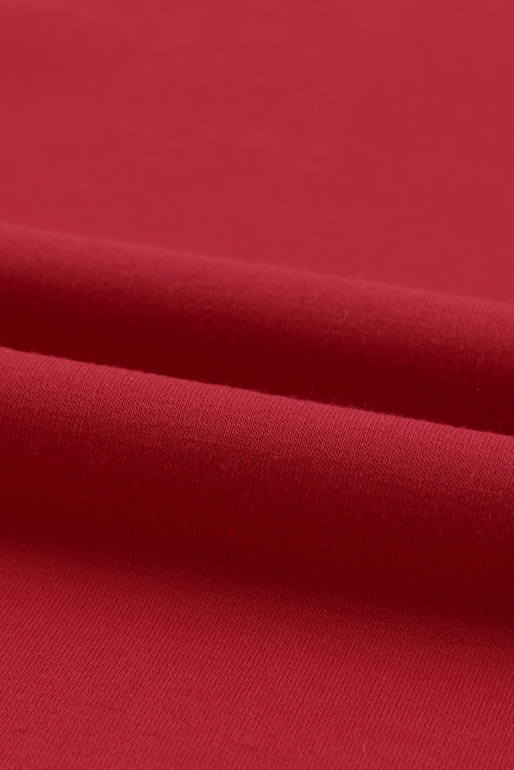 Fiery Red Solid Round Neck Raglan Sleeve Sweatshirt