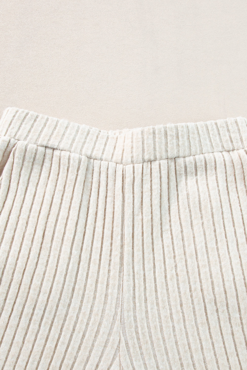 Ribbed Knit V Neck Slouchy Two-piece Outfit
