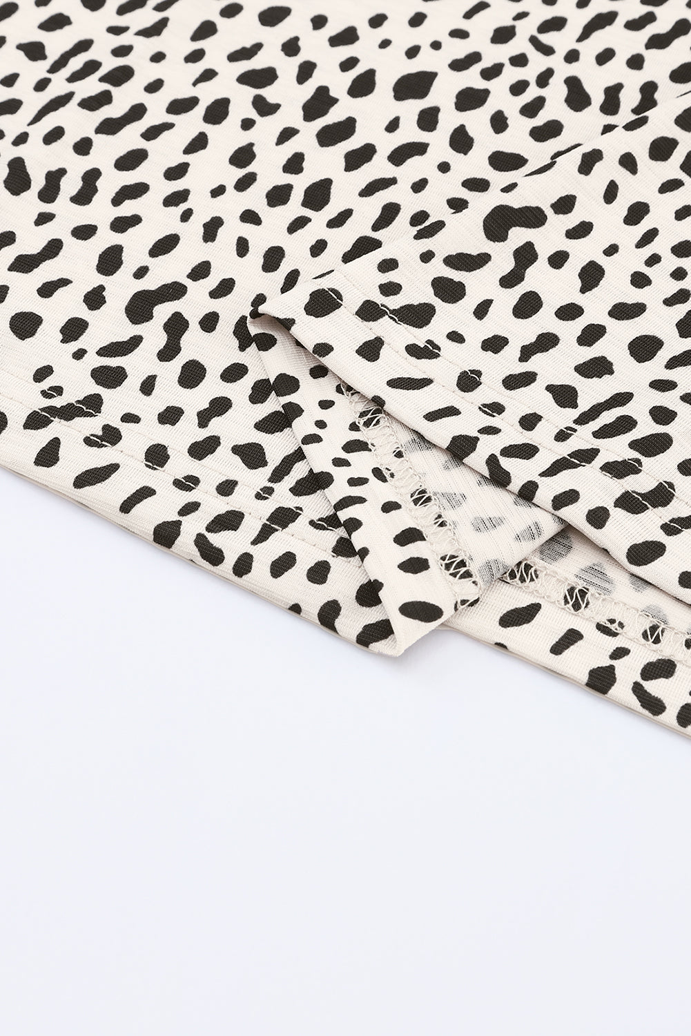 Apricot Animal Spotted Print Round Neck Long Sleeve Top