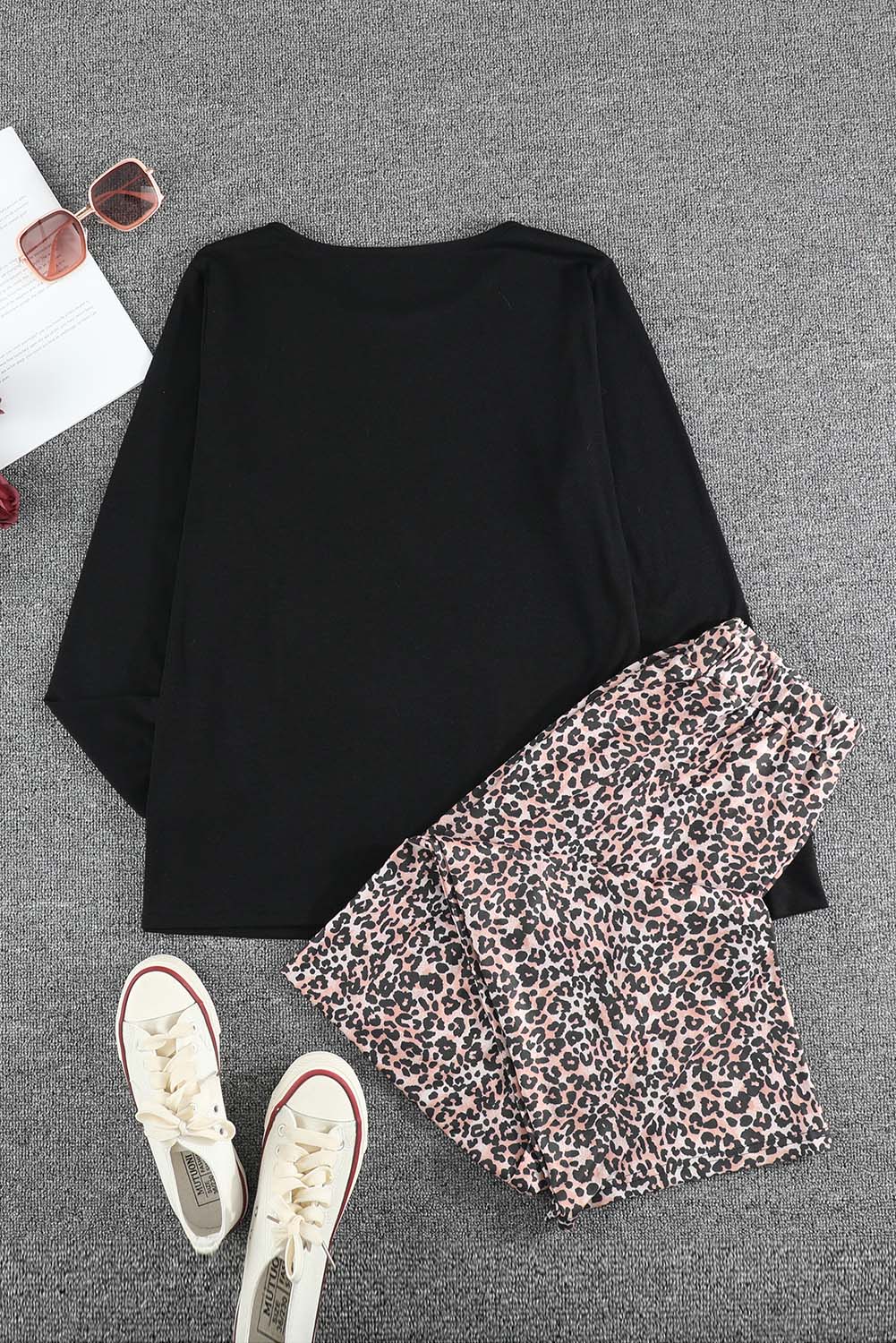 Leopard Print Two Piece Lounge Set