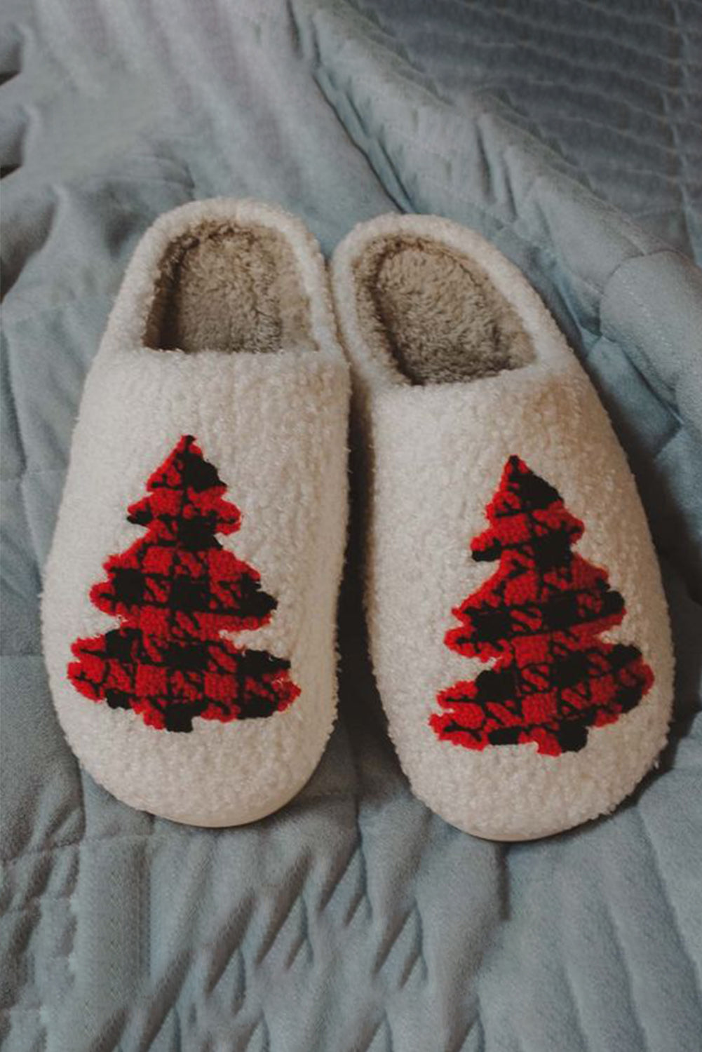 Racing Red Western Graphic Embroidered Sherpa Home Slippers