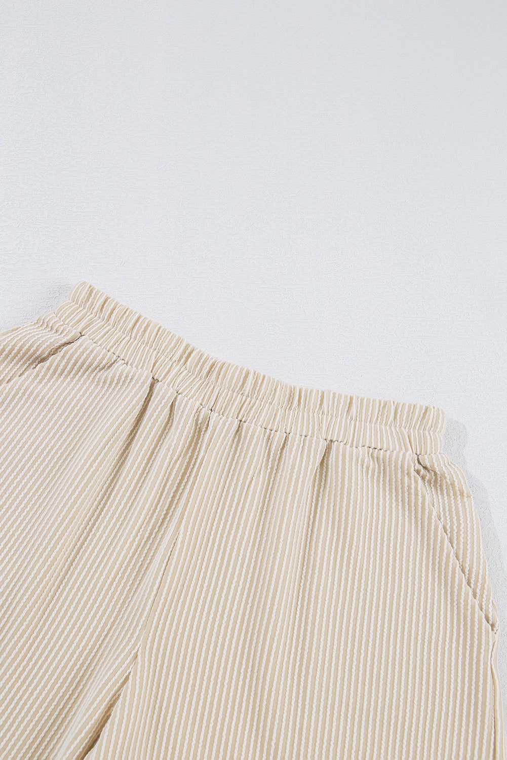 Corded V Neck Slouchy Top Pocketed Shorts Set