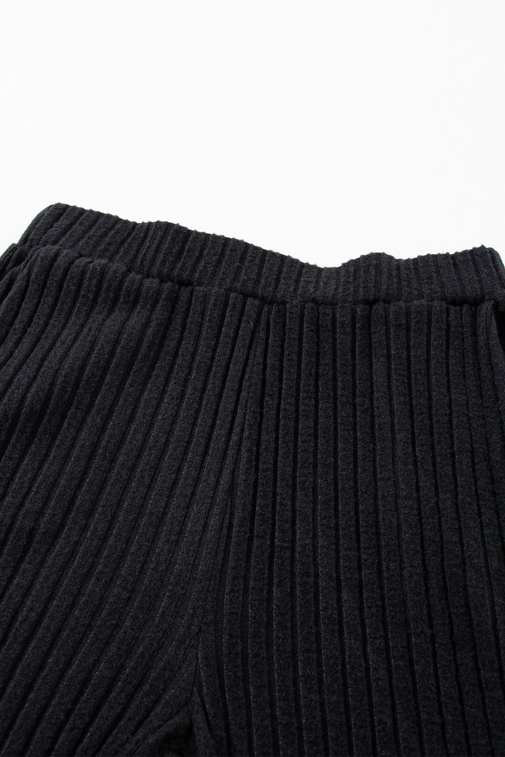 Ribbed Knit V Neck Slouchy Two-piece Outfit