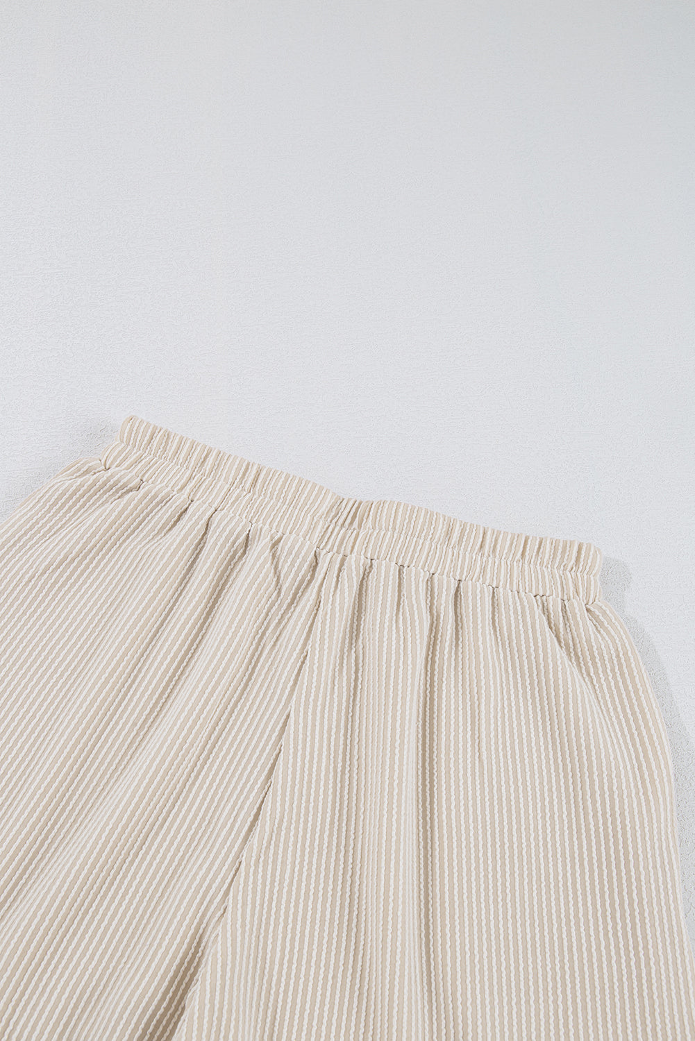 Corded V Neck Slouchy Top Pocketed Shorts Set