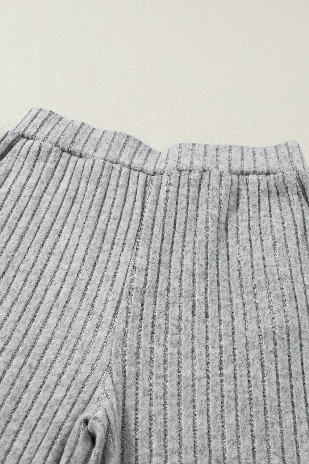 Ribbed Knit V Neck Slouchy Two-piece Outfit
