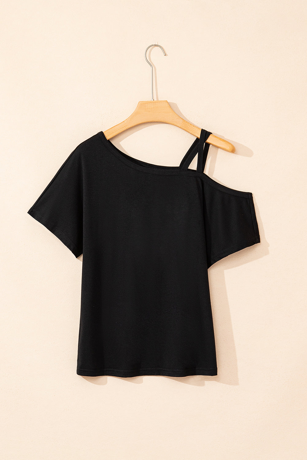 Asymmetric Criss Cross One Shoulder T Shirt