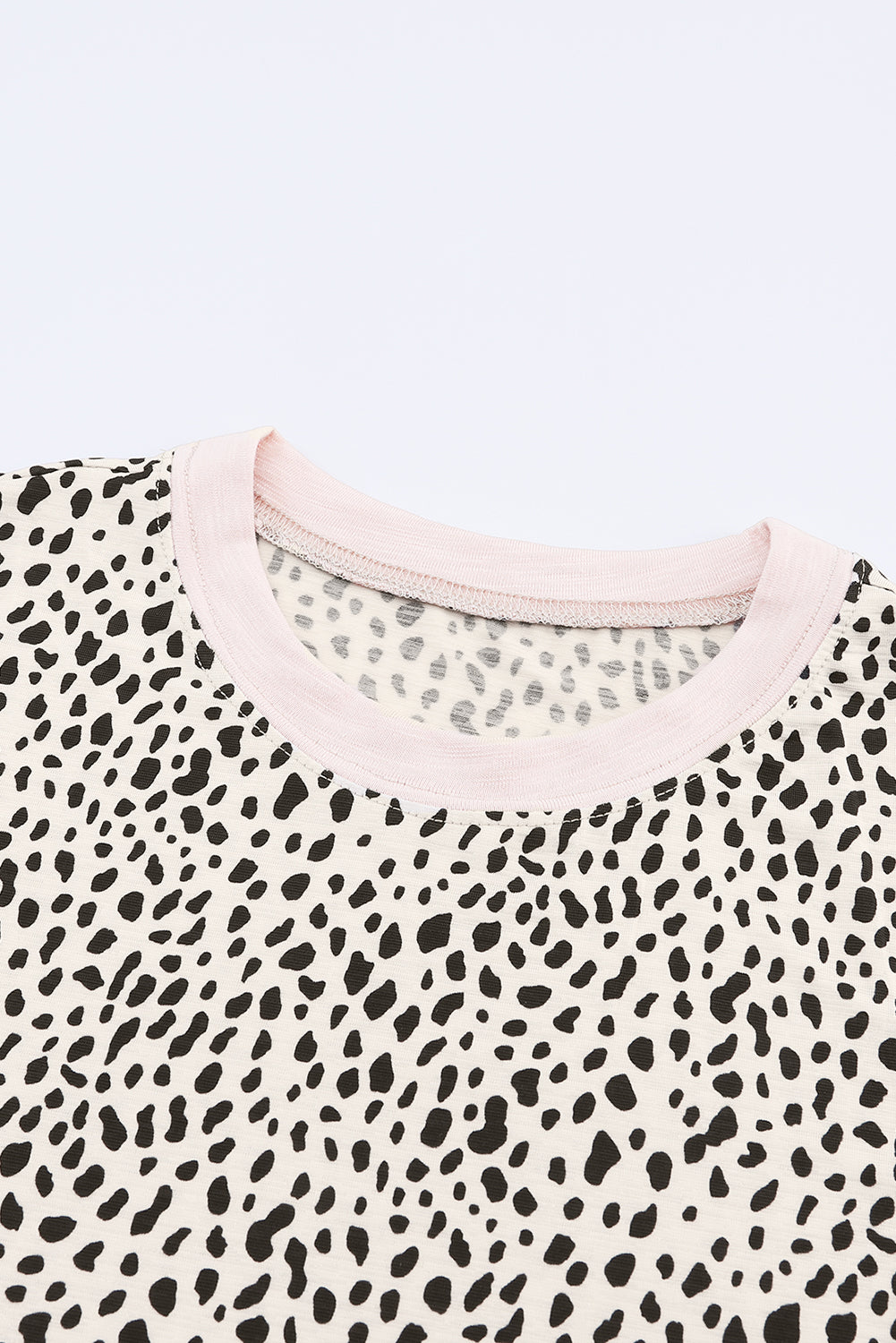Apricot Animal Spotted Print Round Neck Long Sleeve Top