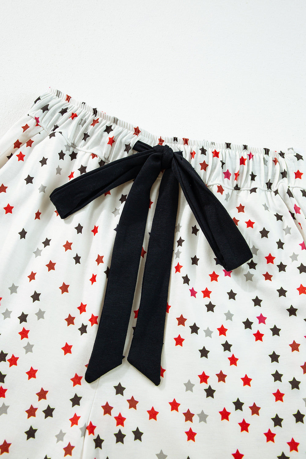 Contrast Pipping Star Long Sleeve and Pants Pajamas Set