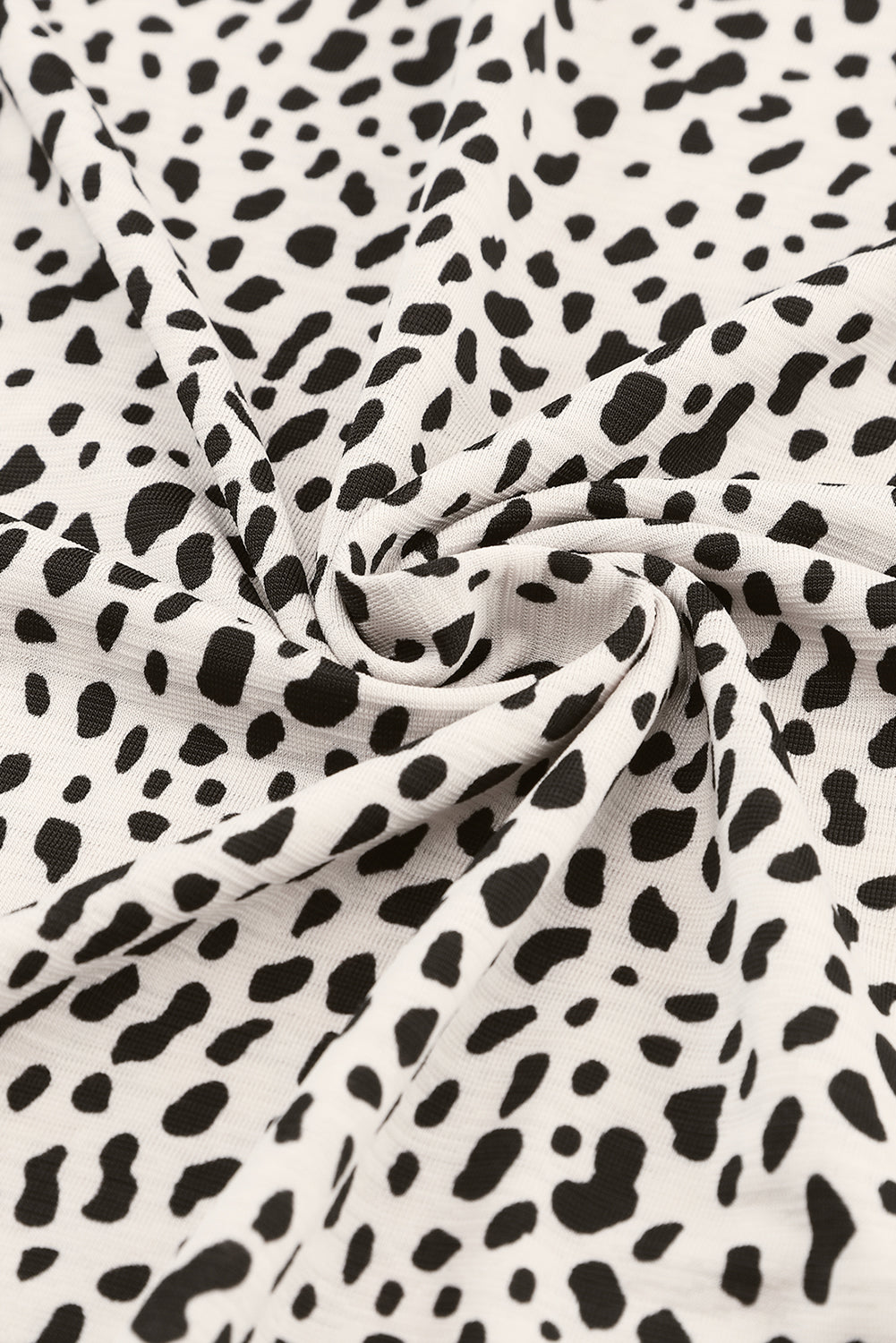 Apricot Animal Spotted Print Round Neck Long Sleeve Top