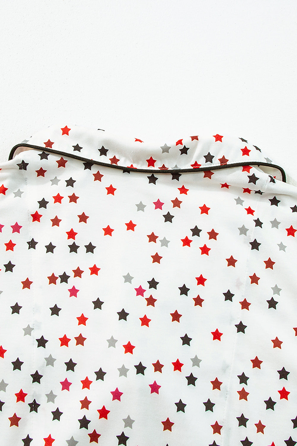 Contrast Pipping Star Long Sleeve and Pants Pajamas Set
