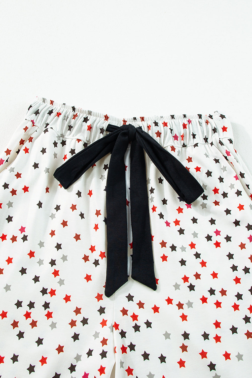 Contrast Pipping Star Long Sleeve and Pants Pajamas Set