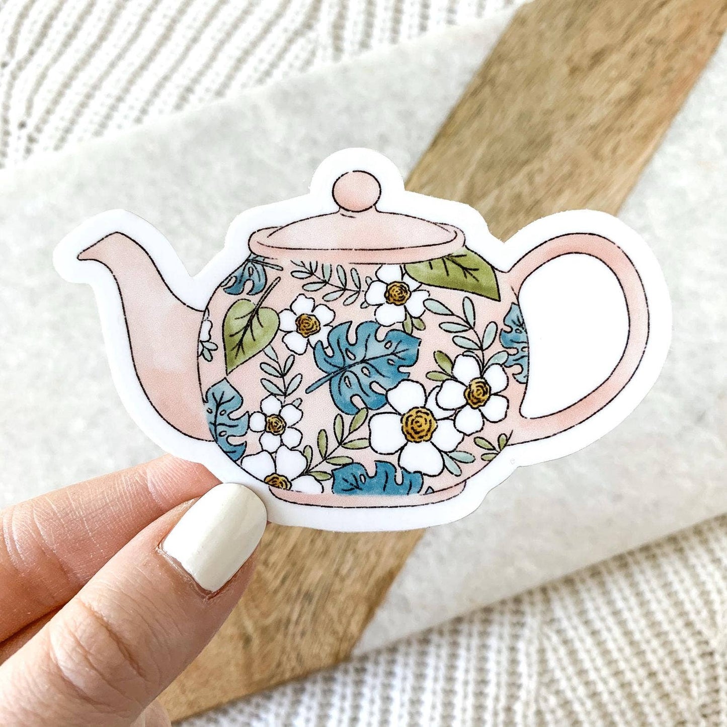 Tropical Pink Teapot Sticker