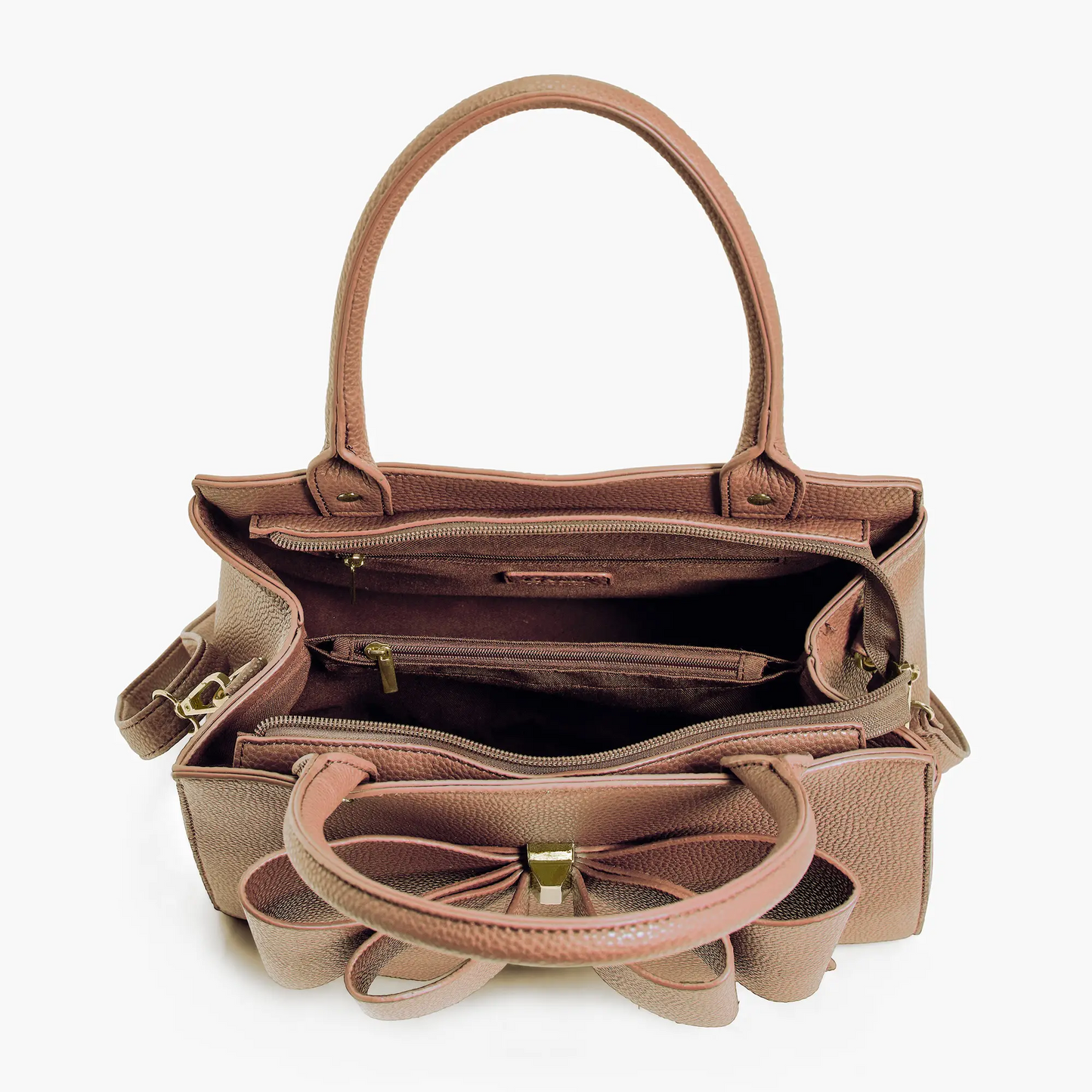Park Camel Double Bowtie Top Handle Satchel
