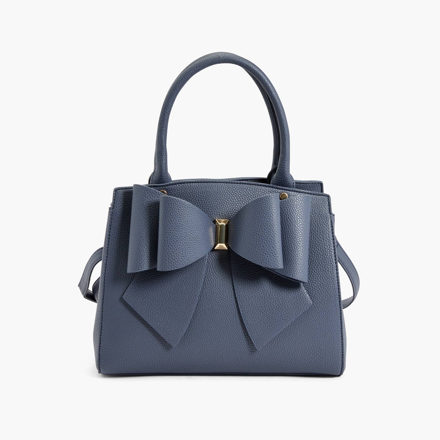 Park Navy Double Bowtie Top Handle Satchel