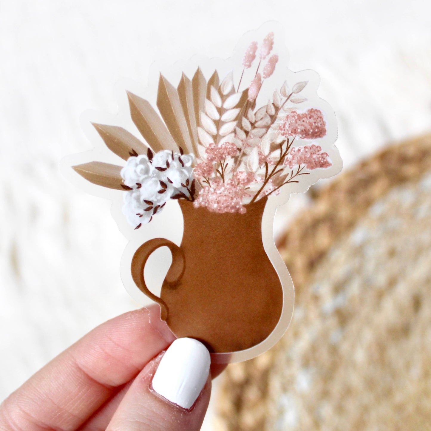 Clear Clay Pitcher Bouquet Sticker