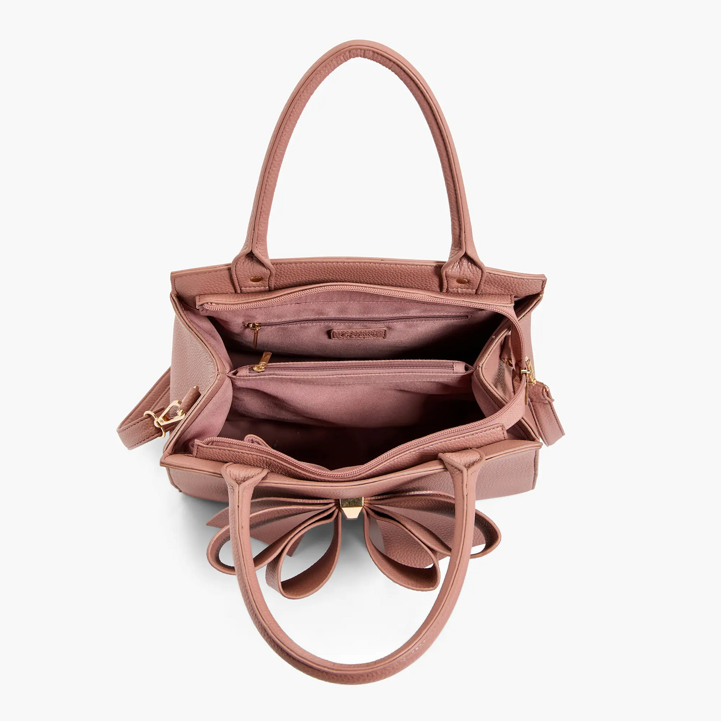 Park Mauve Double Bowtie Top Handle Satchel