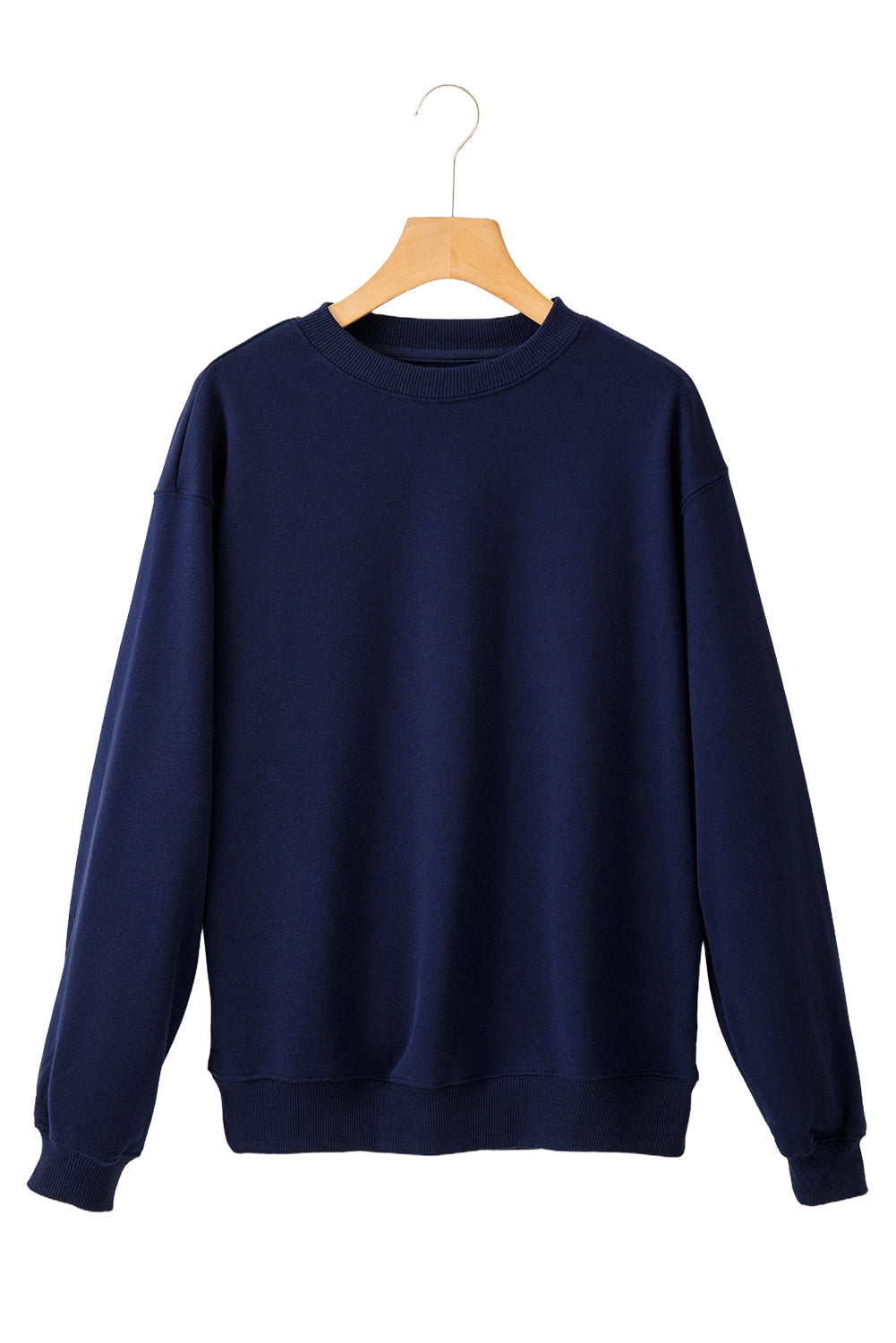 Solid Color Drop Shoulder Terry Sweatshirt