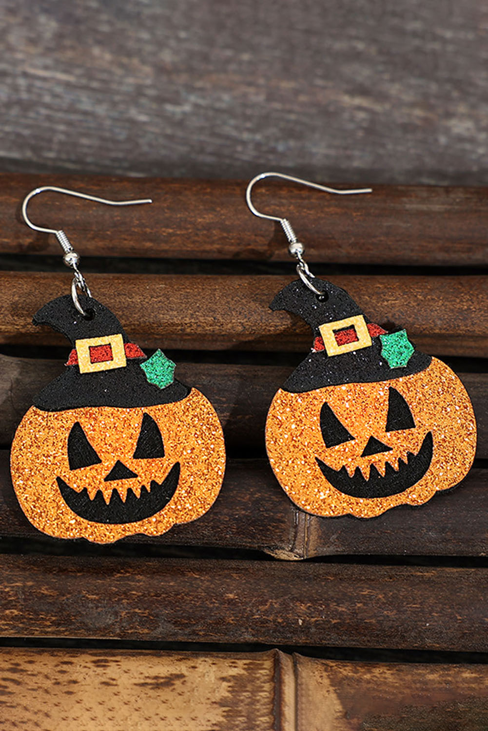 Multicolour Animal Print Pumpkin Shape Drop Earrings