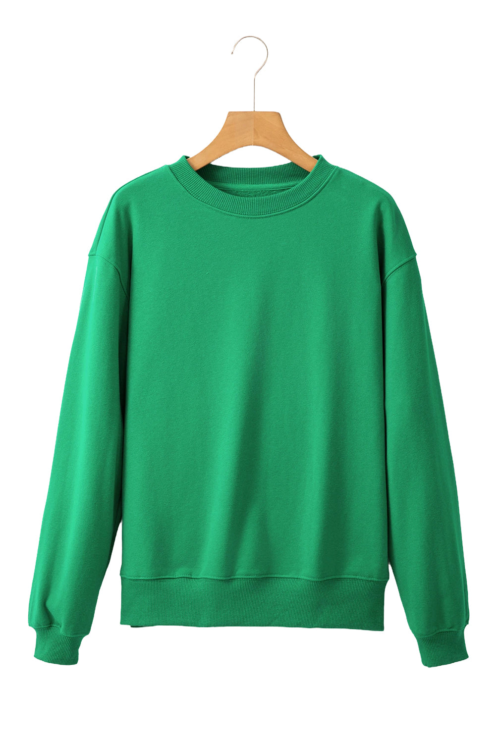 Solid Color Drop Shoulder Terry Sweatshirt