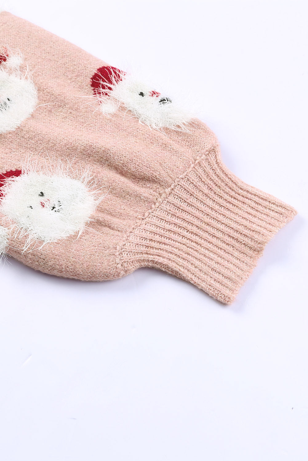 Light Pink Fuzzy Christmas Santa Clause Sweater Dress