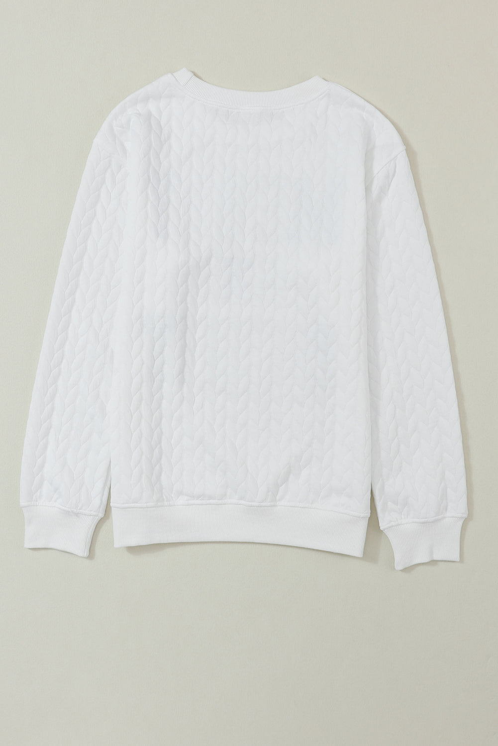 White Quilted Valentine Love Heart Shape Graphic Sweatshirt