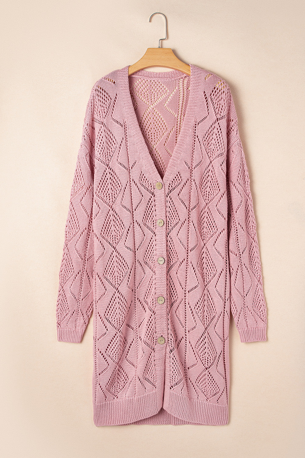 Hollow-out Openwork Knit Cardigan