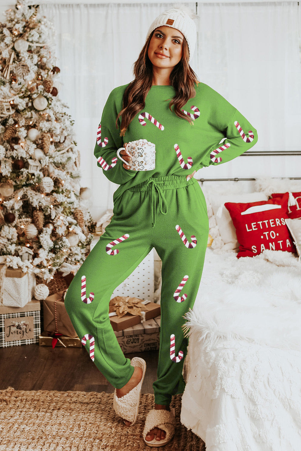 Christmas Candy Cane Graphic Lounge Set