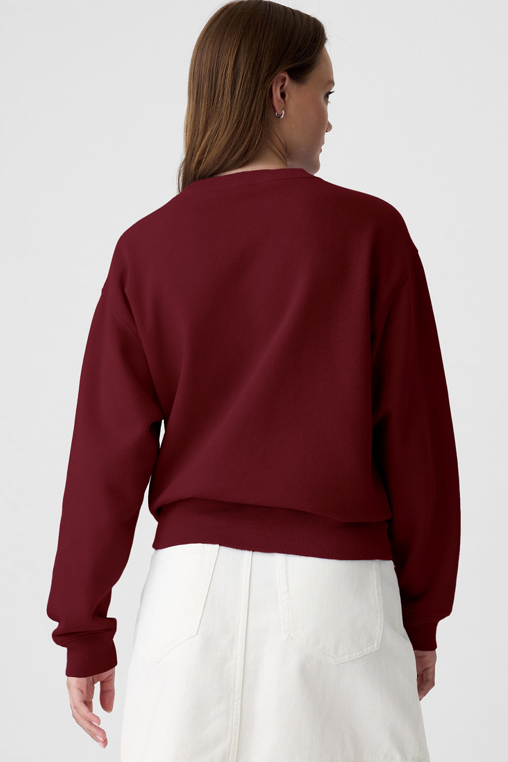 Solid Color Drop Shoulder Terry Sweatshirt