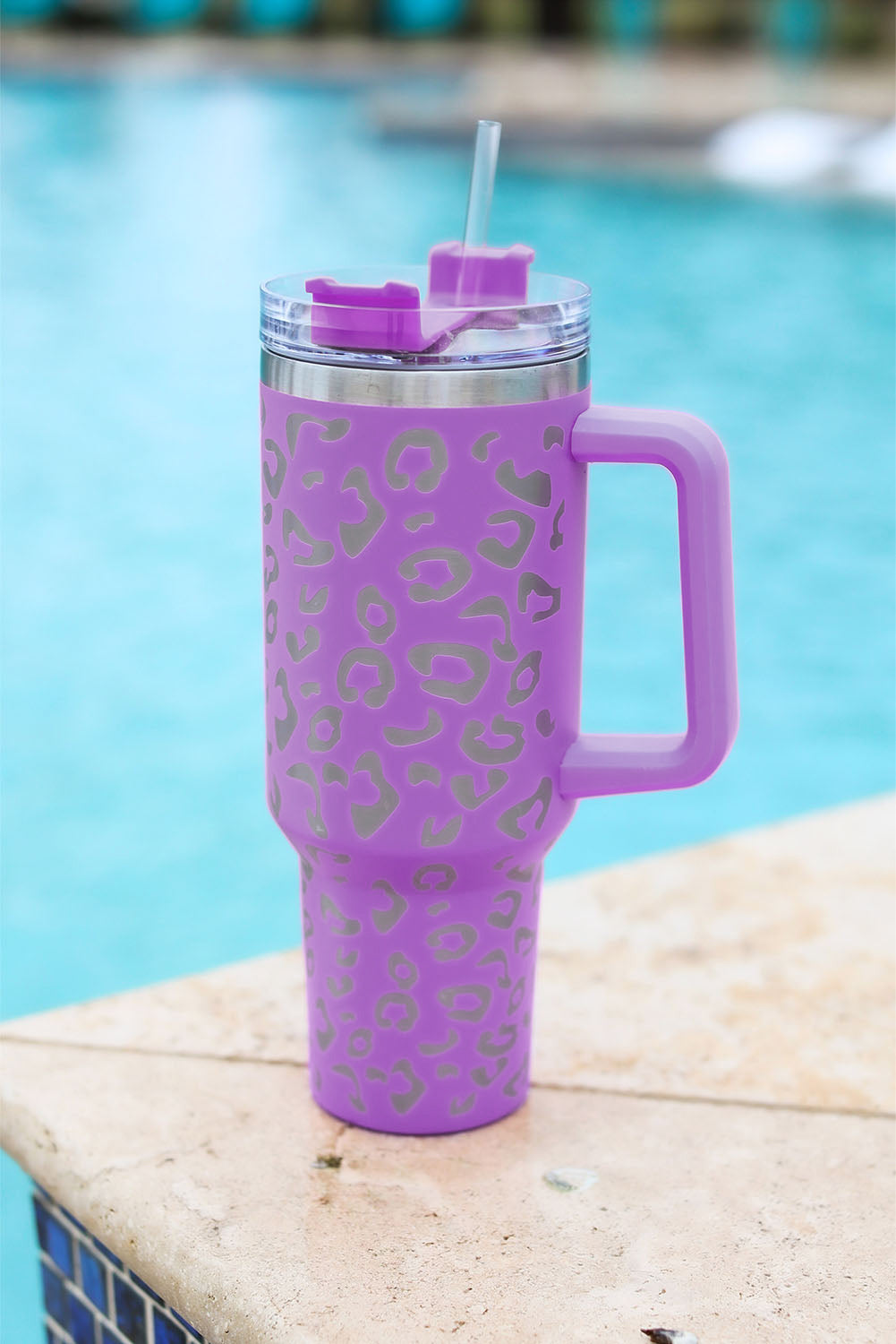 Purple Leopard Spotted 304 Stainless Double Insulated Cup 40oz