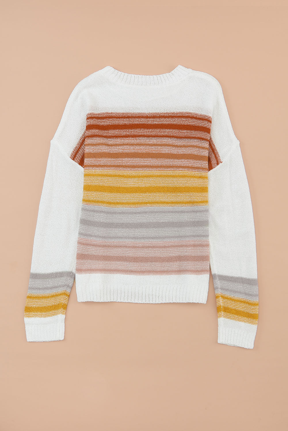 Knitted Long Sleeve Pullover Striped Sweater