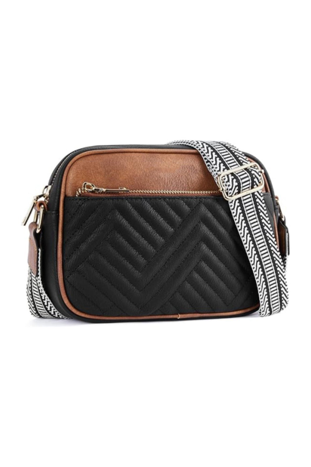 Quilted Faux Leather Crossbody Bag