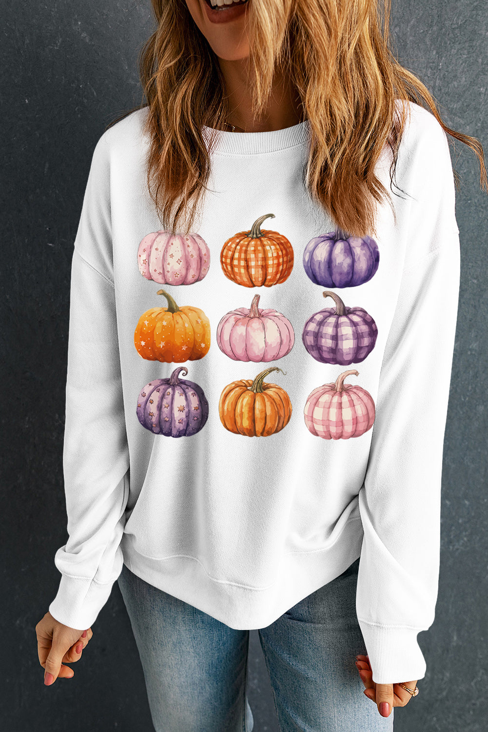 Thanksgiving Pumpkin Graphic Pullover Sweatshirt