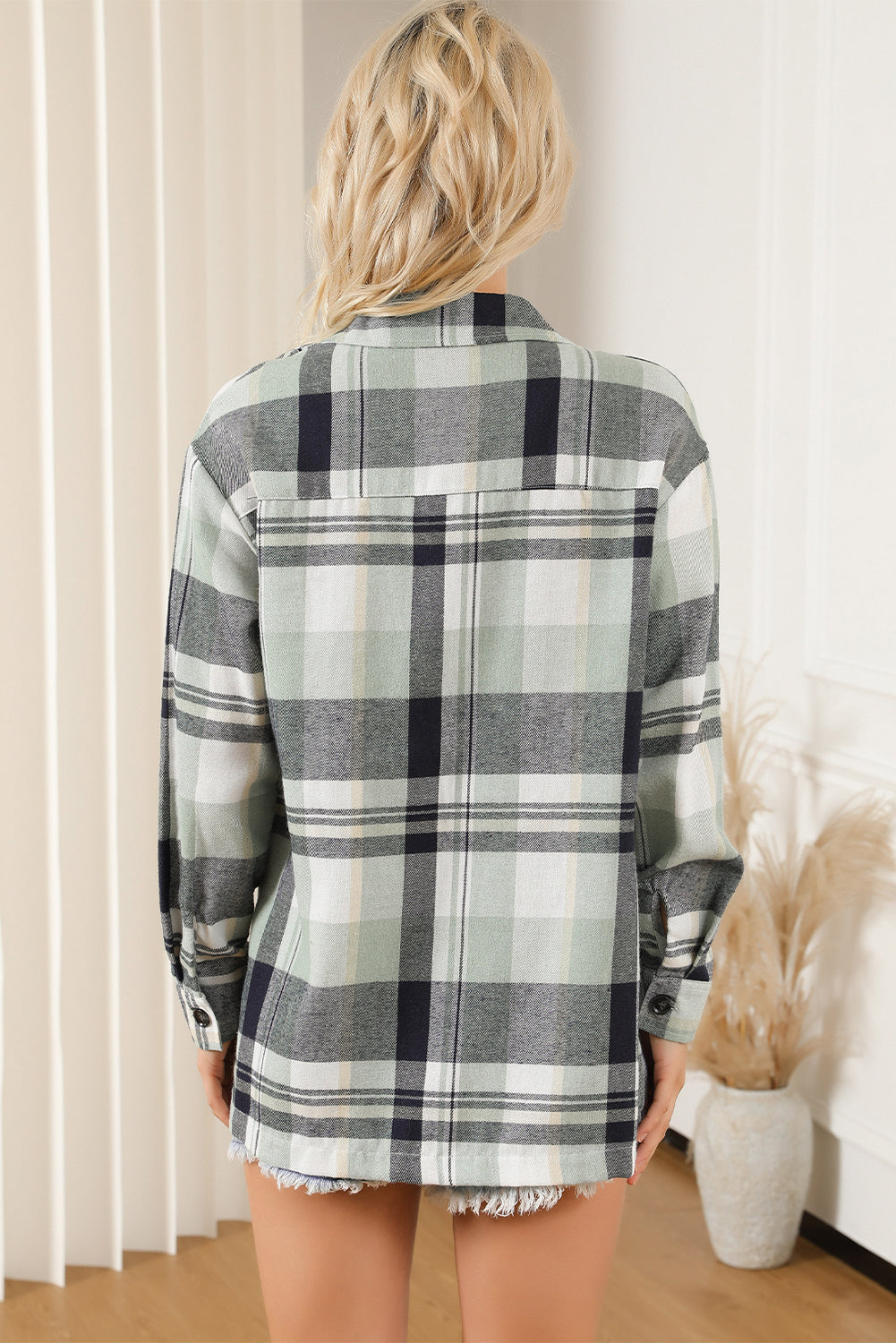 Plaid Button Up Patch Pocket Shirt