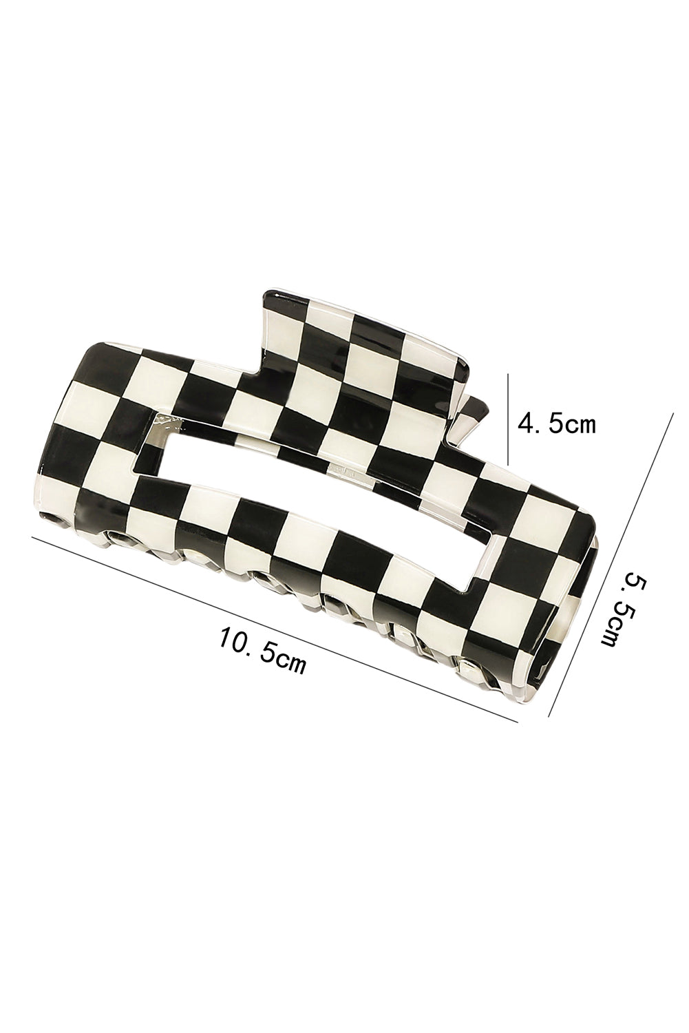 Sachet Pink Checkered Print Hollow Out Hair Clip