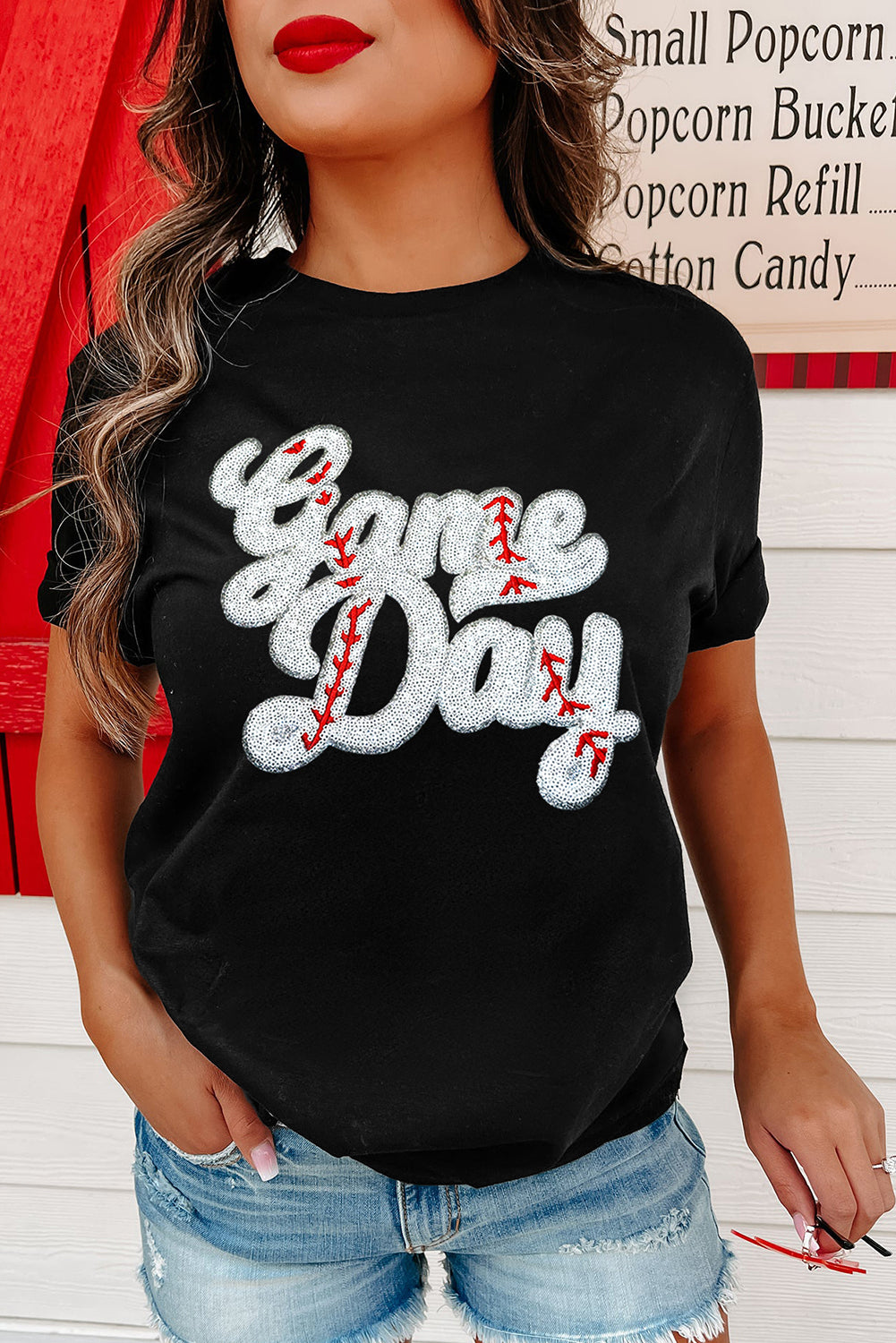 Game Day Baseball Graphic Crew Neck Tee