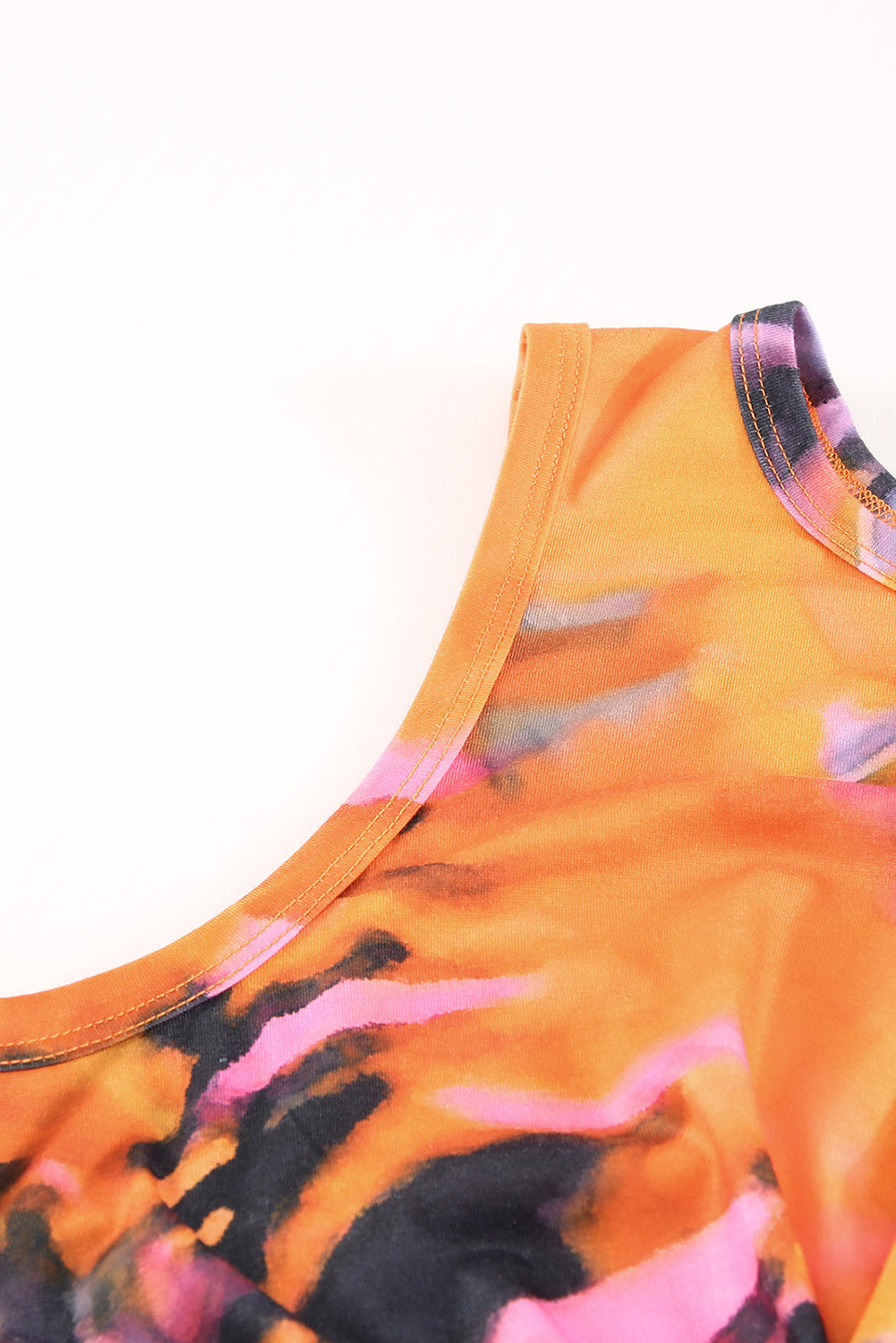 Tie-dye Print Hollow Out Twist Bodycon Mini Dress