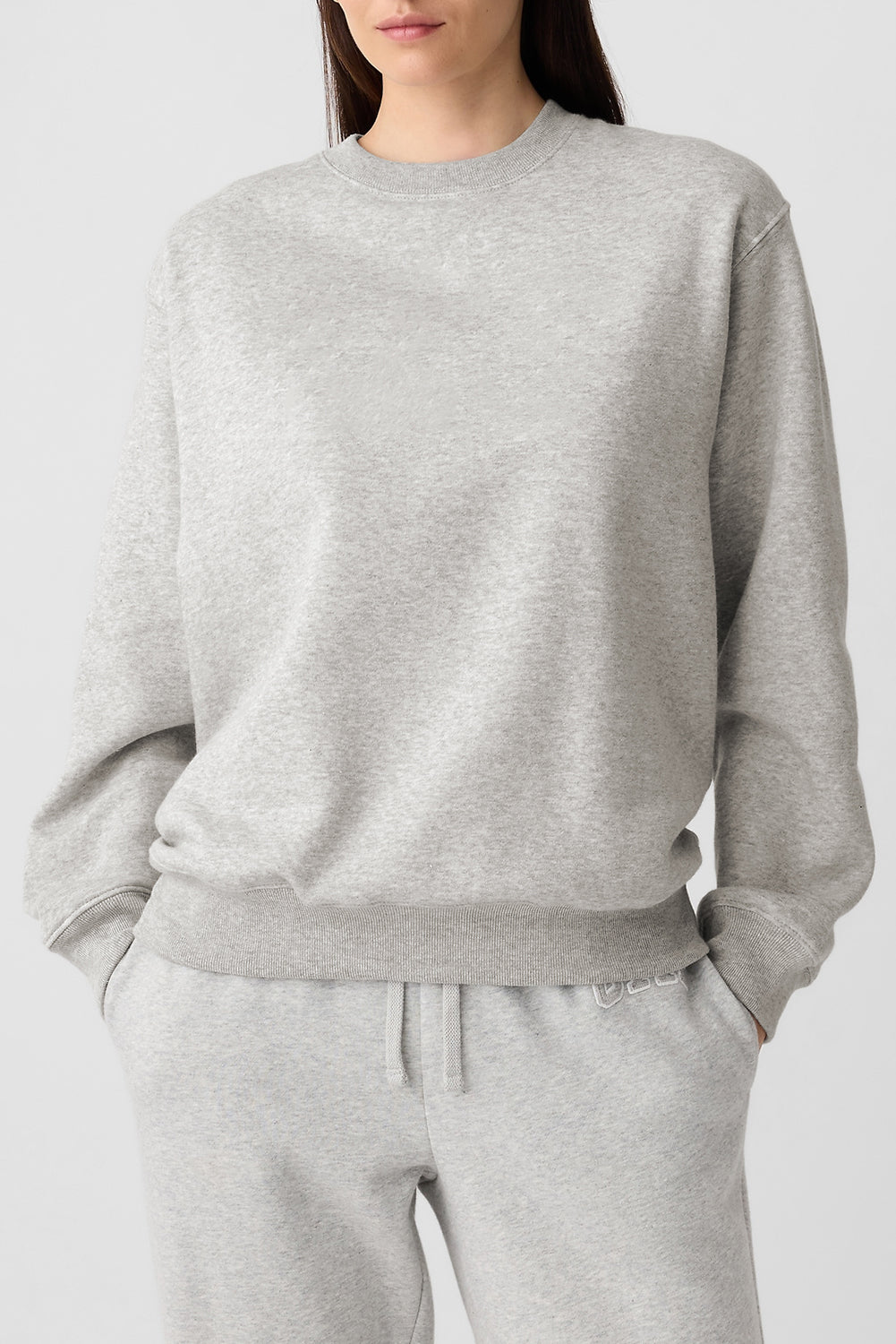 Solid Color Drop Shoulder Terry Sweatshirt