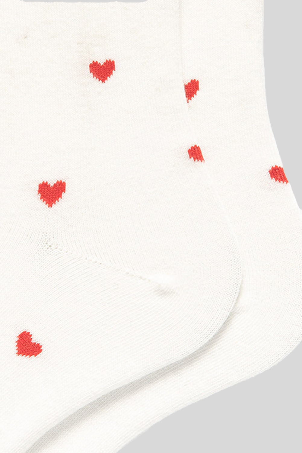 White Heart Pattern Casual Cotton Socks