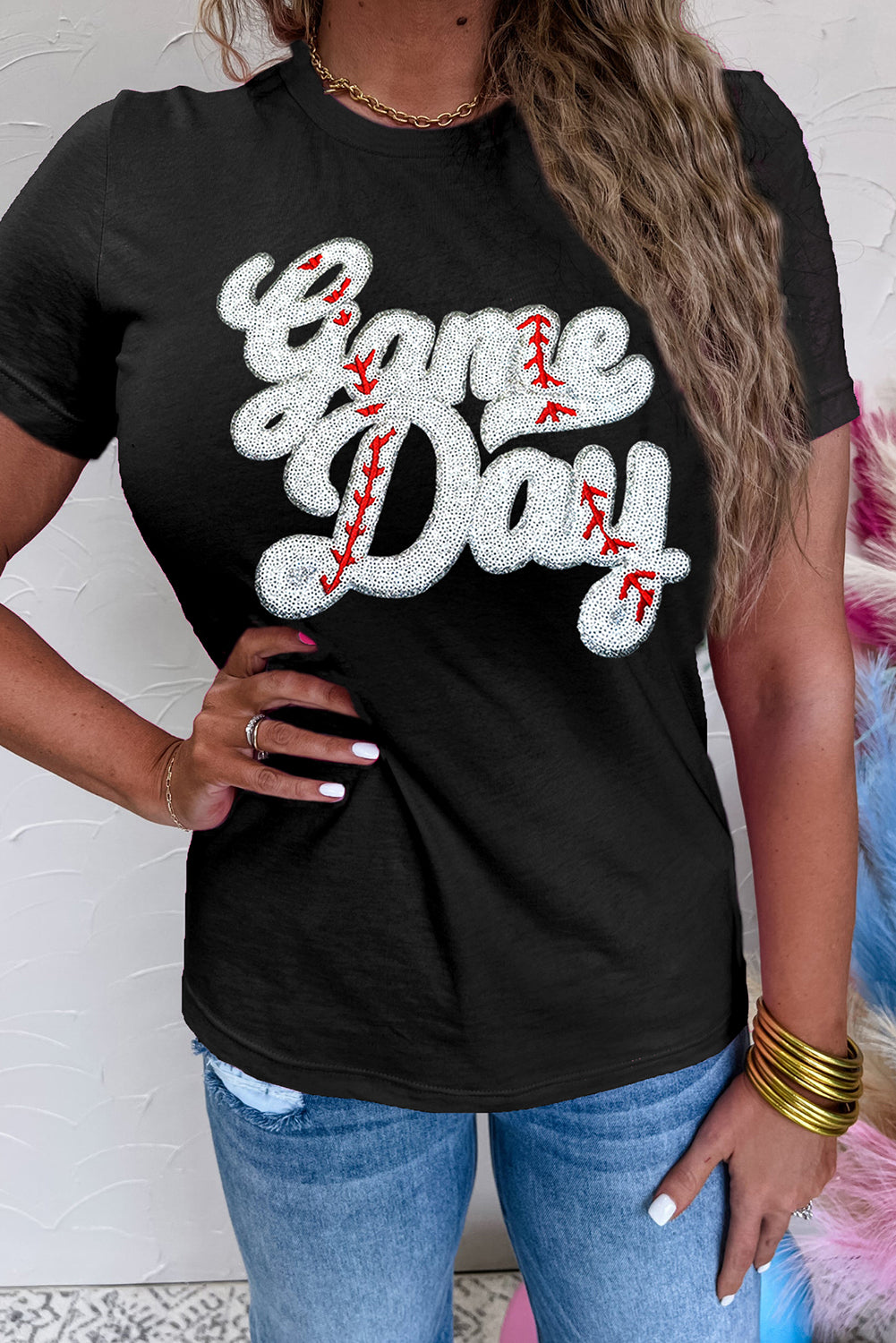 Game Day Baseball Graphic Crew Neck Tee