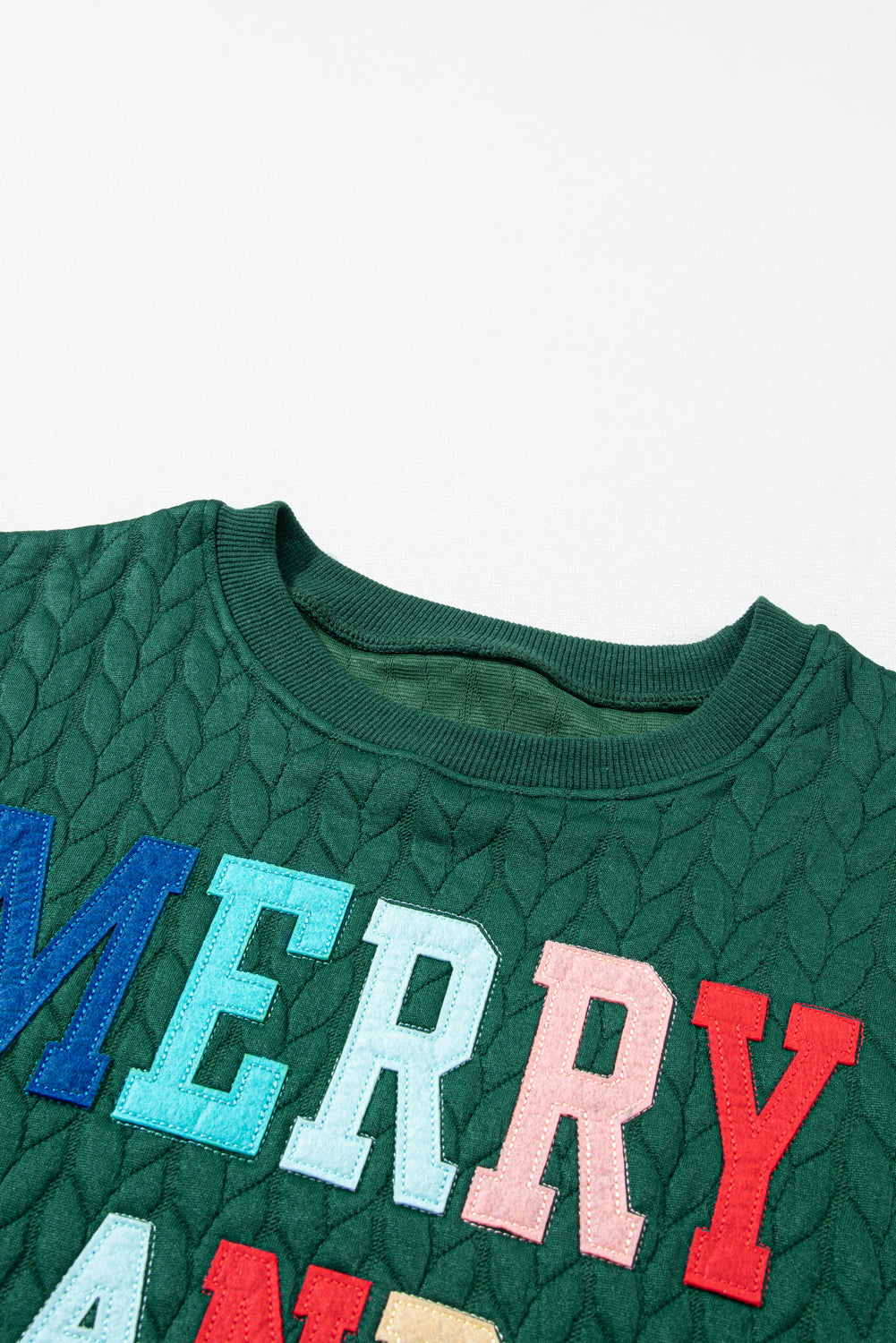 Merry And Bright Cable Knit Pullover Sweatshirt